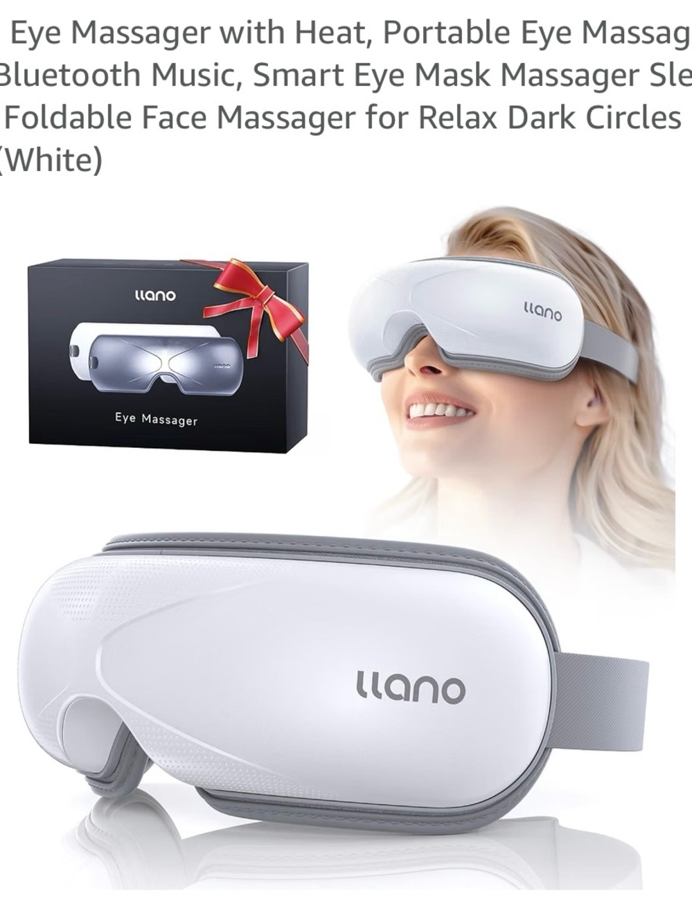 Like New Llano Eye Massager Heat Headache Relief Relax Rest Self Care Migraine